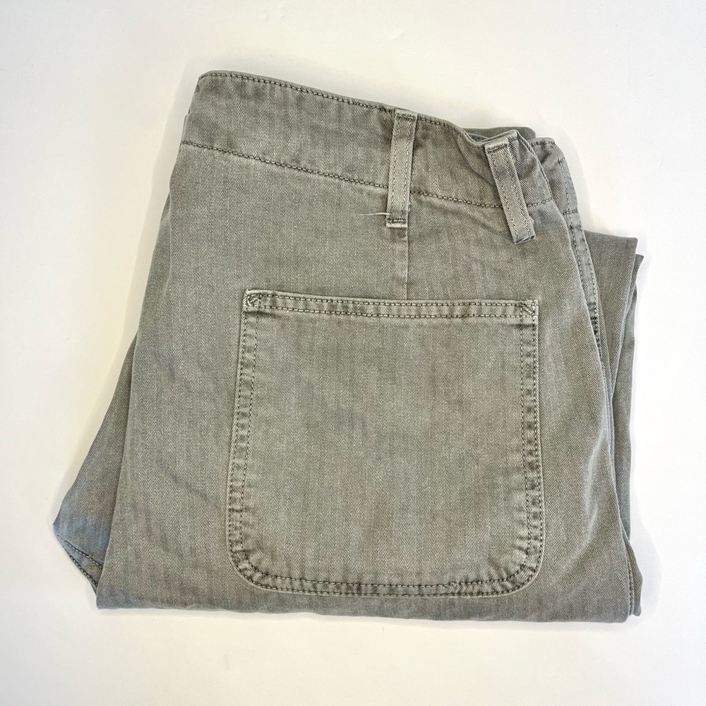 Birdwell Beach Britches Pants Men's 33x30 Gray Button Fly Drawstring Herringbone